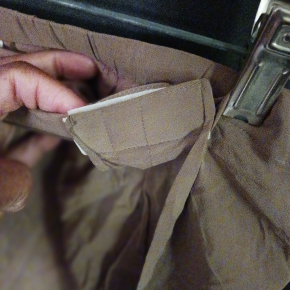 90s Vintage Hugo Buscati Taupe Silk Skirt sz lg - Picture 4 of 11